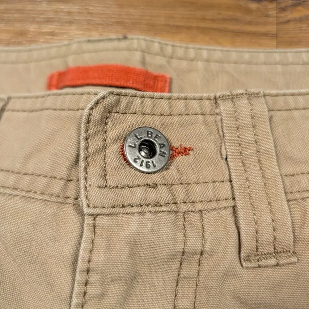 LL Bean Riverton Pants Mens 30x32(31) Beige Hiking Outdoor Utility Cargo